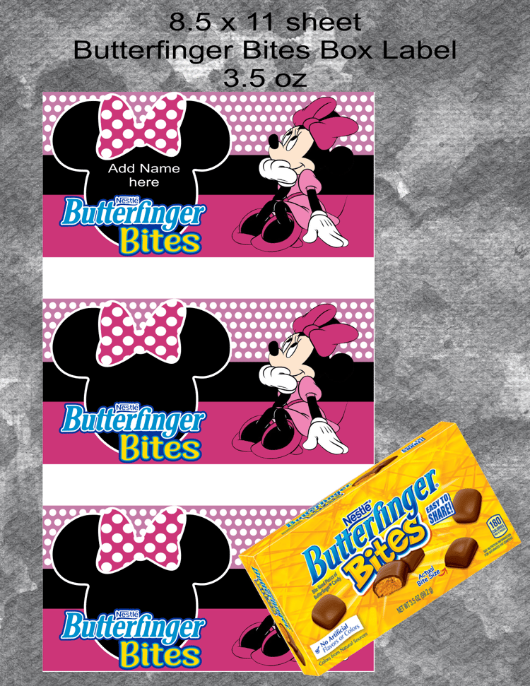 Minnie Butterfinger Bites Label