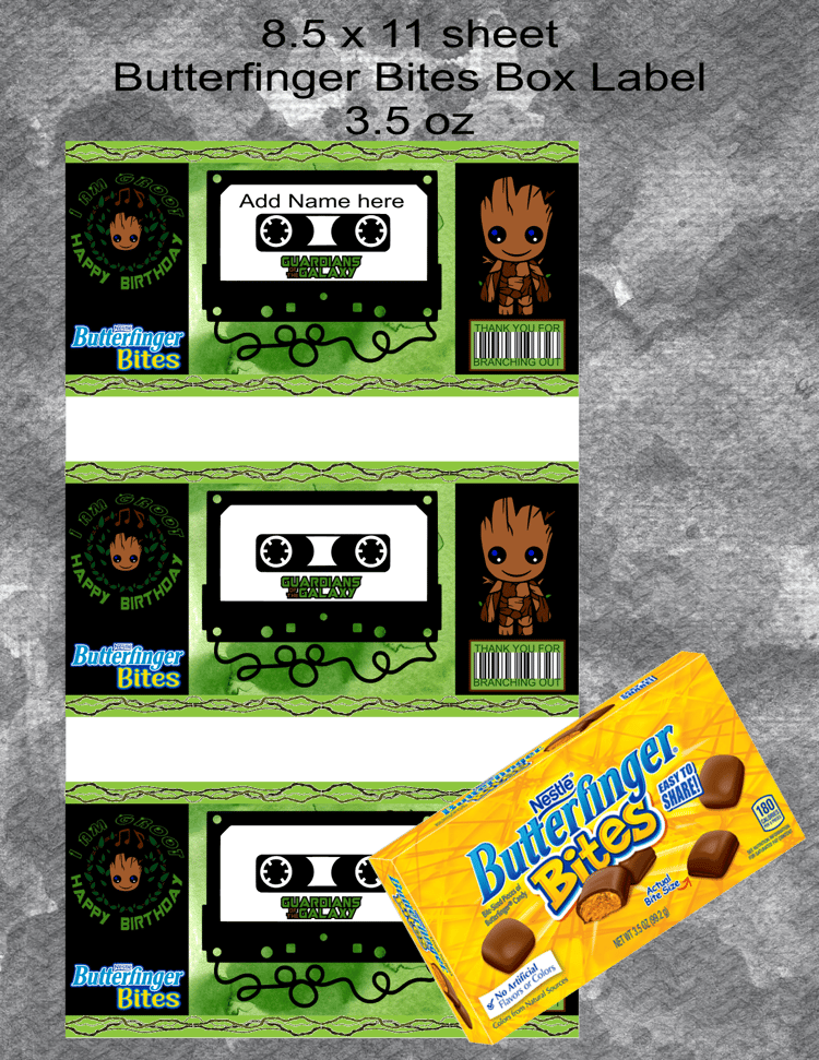 Groot Butterfinger Bites Label