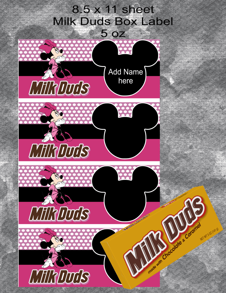 Minnie Milk Duds Label