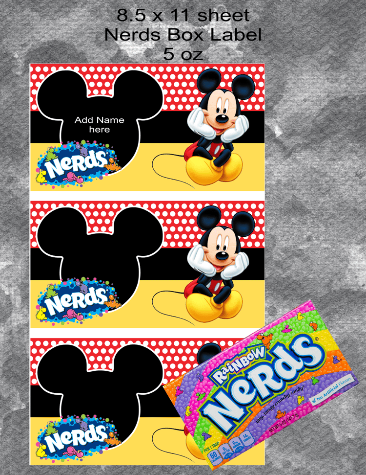 Mickey Nerds Label