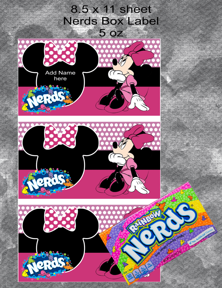 Minnie Nerds Label