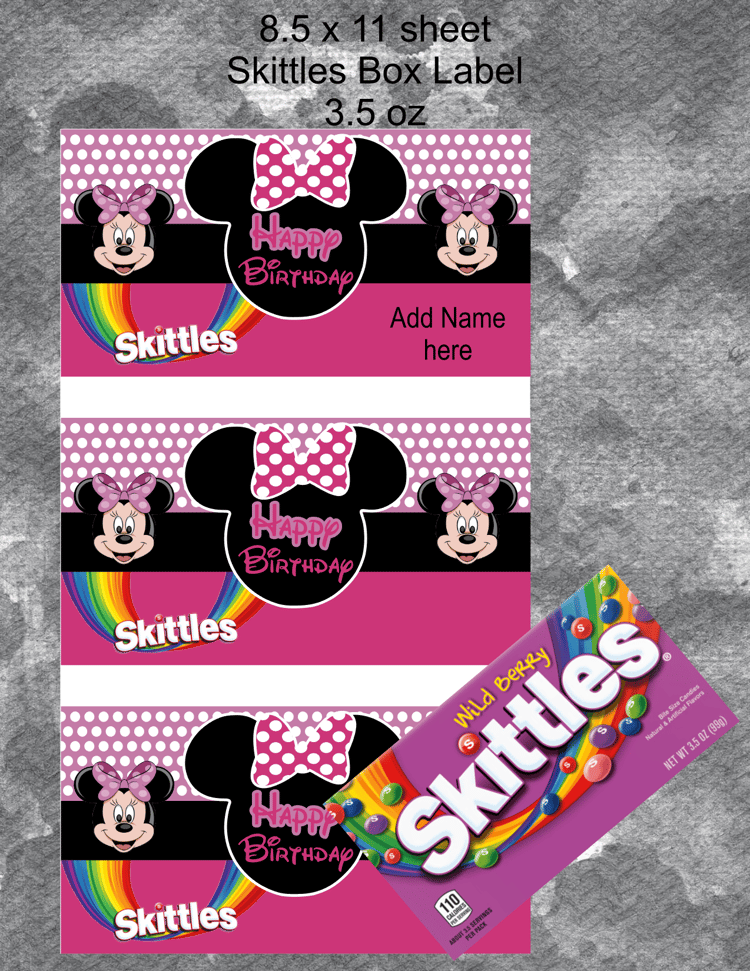 Minnie Skittles Label