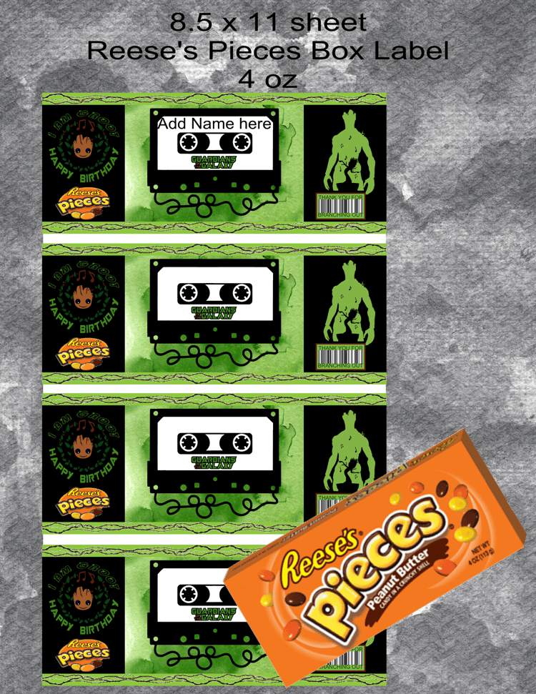 Groot Reese's Pieces Label