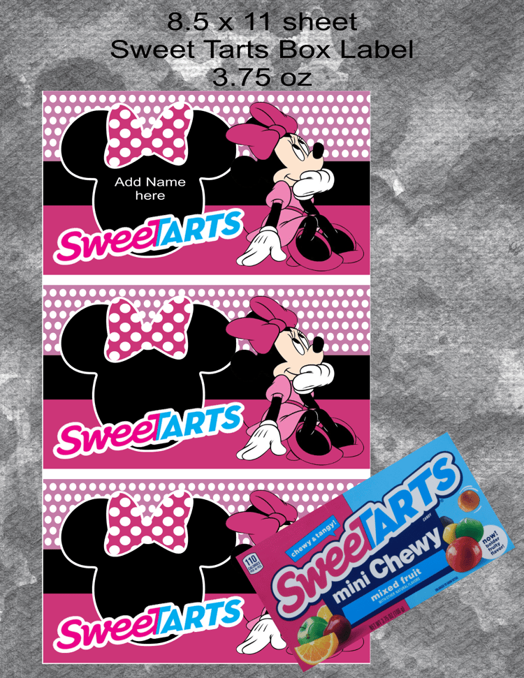 Minnie SweetTarts Label