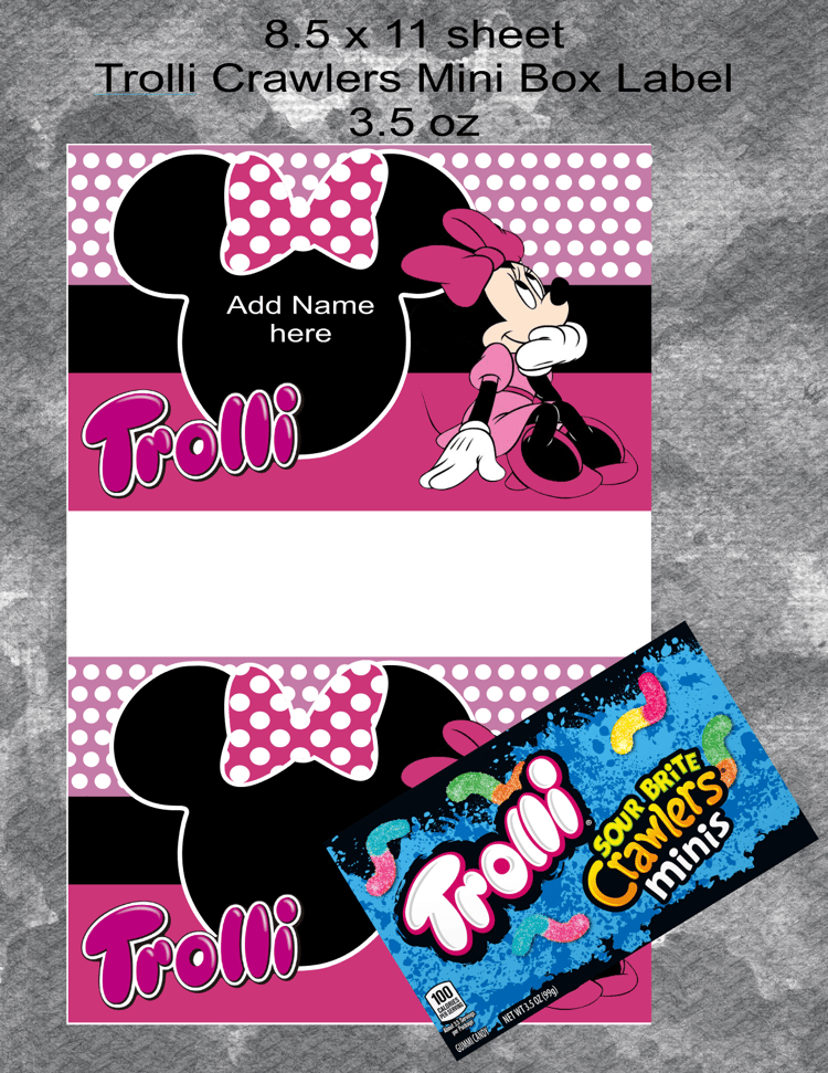 Minnie Trolli Crawlers Label