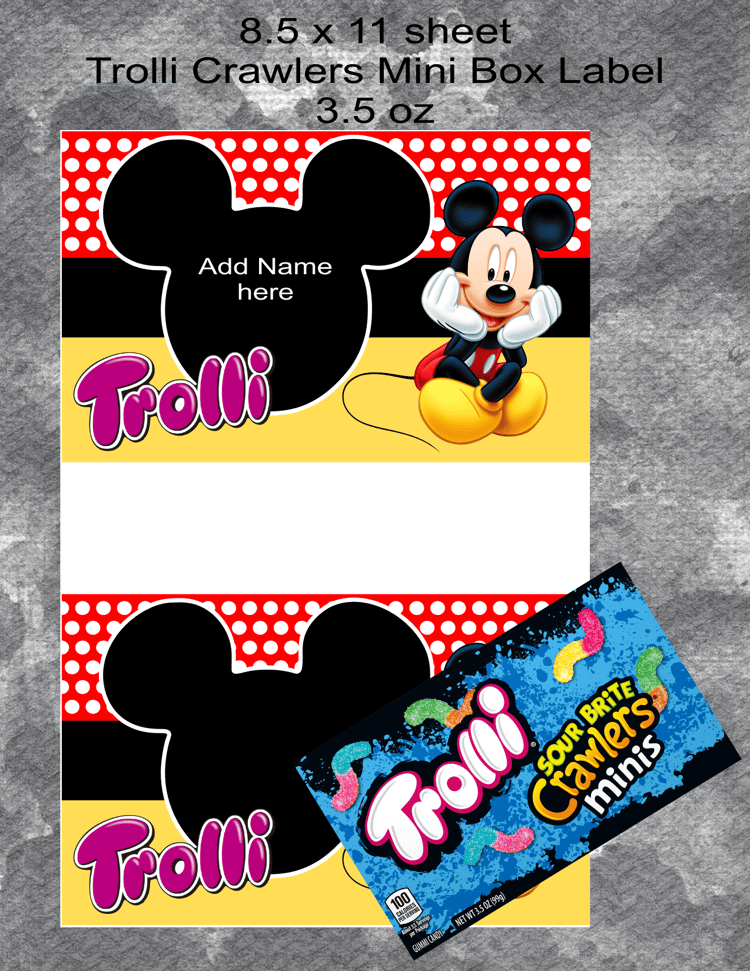 Mickey Trolli Crawlers Label