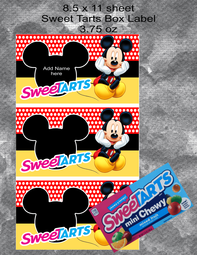 Mickey SweetTarts Label