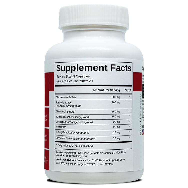 Back Pain Relief Supplement Facts
