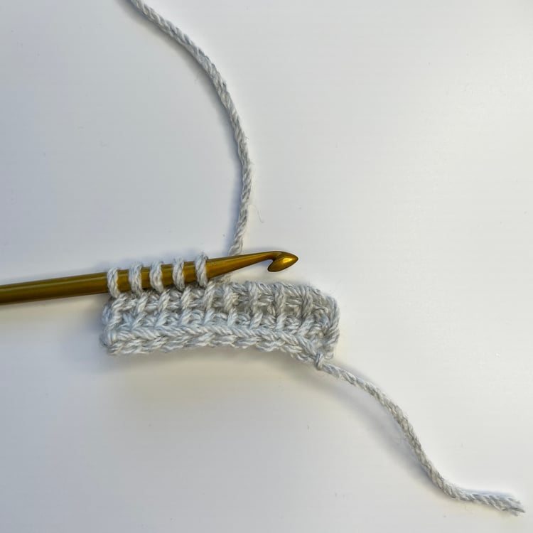 Tunisian Crochet forward pass short row left handed
