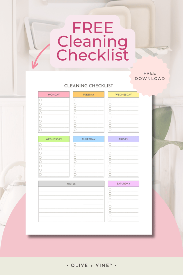 Free cleaning checklist printable download