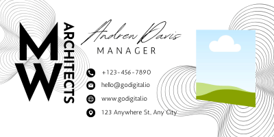 Customizable Modern Bold Initials Design Email Signature Template for Canva - Small Business Branding, white