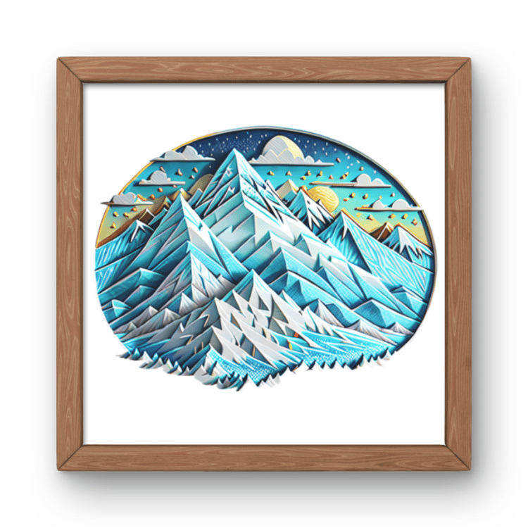 Mountain Paper Art - Instant Download