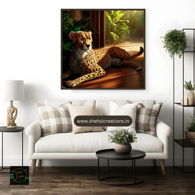 Captivating Cheetah Digital Art: Serene Solitude - Instant Download - Set of 5