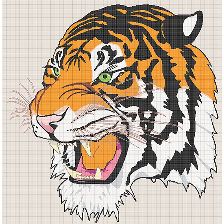 Grid of Tiger Head