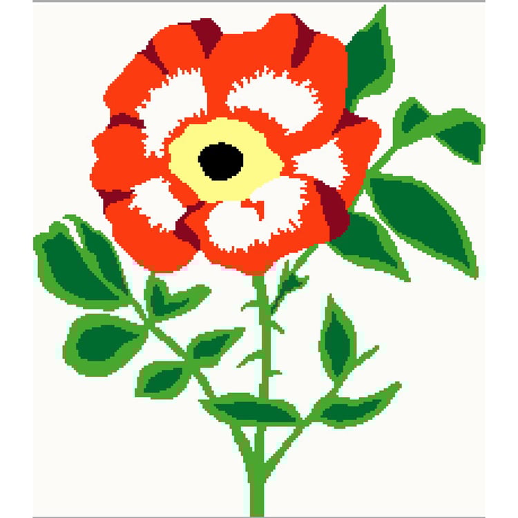Grid of Red Flower