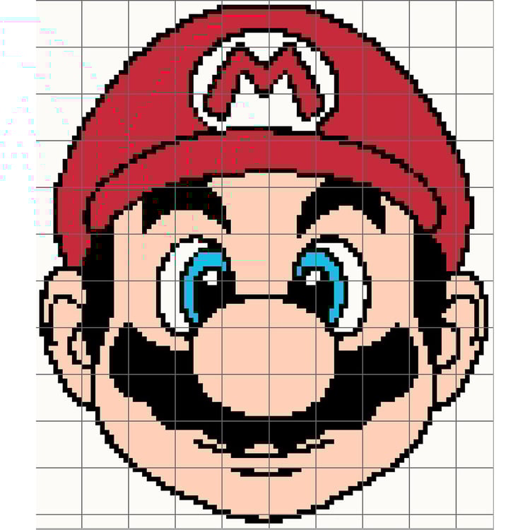 Grid of Mario Head - Super Mario Bros