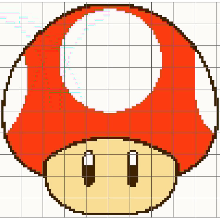 Grid of Toad Head - Super Mario Bros