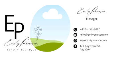 Customizable Modern initials with floral accents Email Signature Template for Canva - Small Business Branding, white