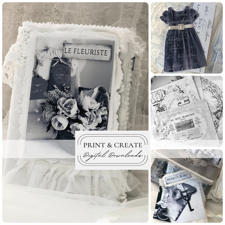 Shabby Chic Boudoir Printable Junk Journal Book Pages