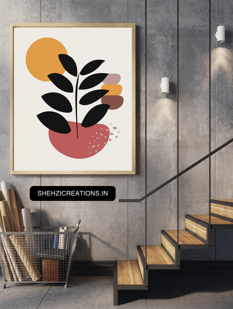 Minimalist Living Room Prints - Abstract Boho Art - Mid Century Line Art Set