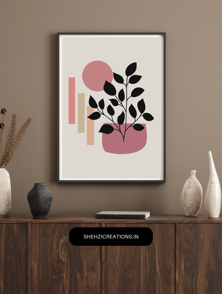 Artistic Rhapsody: Mid Century Decor - Bohemian Abstract Print Set