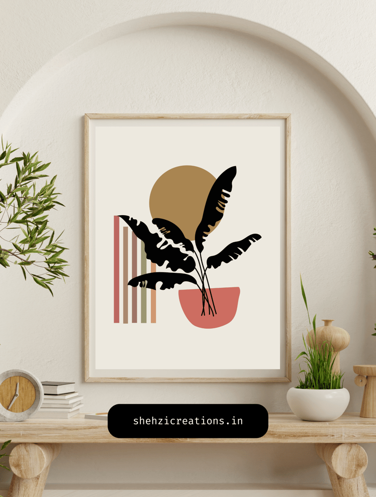 Boho Oasis: Abstract Bohemian Wall Art for Mid Century Homes