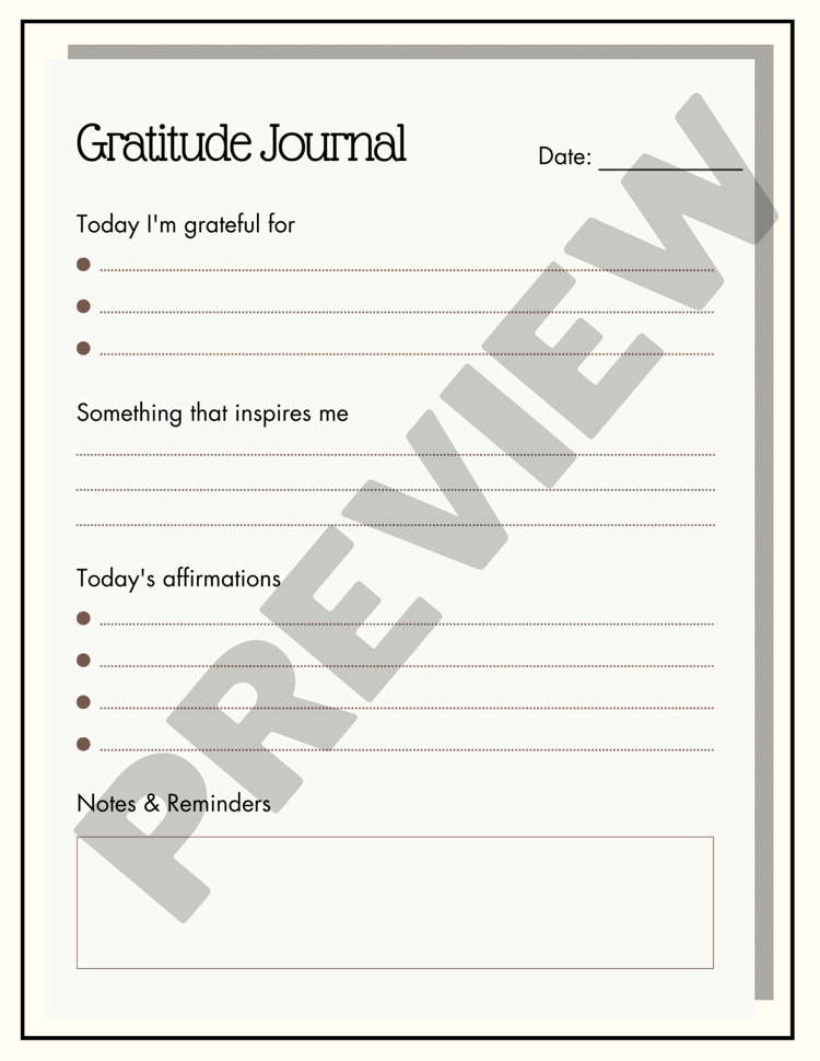 Daily Gratitude Journal Bullet Journal Planning System Self Help Journal Gratitude Journal