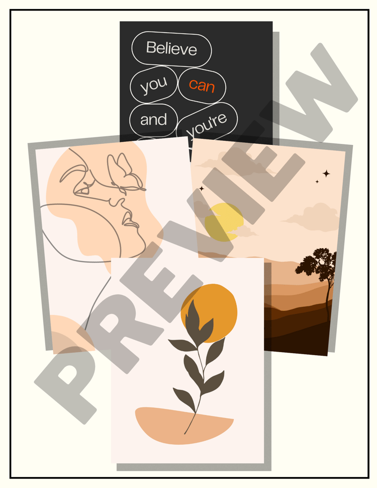 Aesthetic Indie art digital print download Bullet Journal Planning System Self Help Journal Gratitude Journal