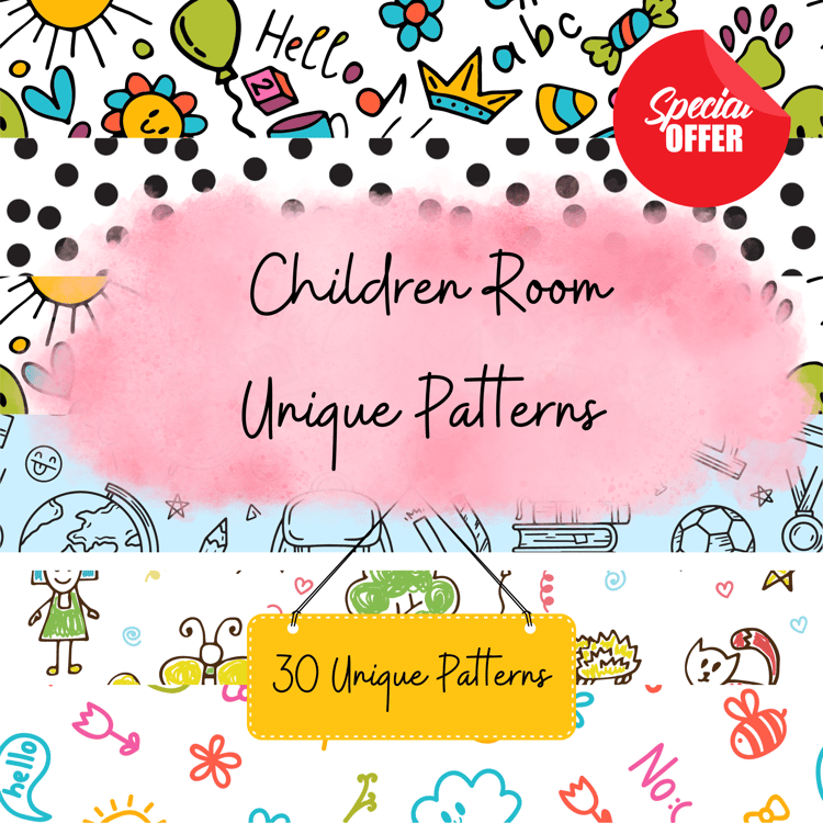 Elevate Children's Spaces with Unique Room Patterns - Instant Download