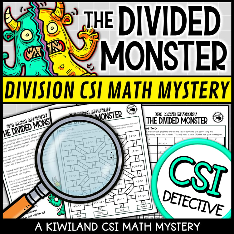 Kiwiland CSI Math Mystery Division worksheets
