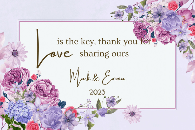 Purple Full Bloom Floral Sticker Label 3"x2" | Customizable Canva Template | Digital. Design