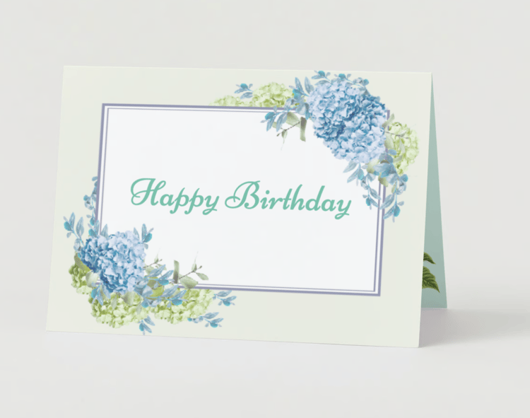 Elegant Butterfly Floral Design Folded Card Landscape | Customizable Canva Template | Digital. Mock Outside Front