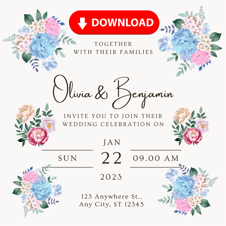 Wedding Invitation Canva Template: 10 Designs for Digital Download