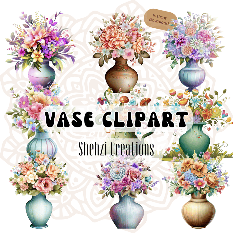 Majestic Vase 28 Clipart: DIY Project and Design Canva Template | Instant Download
