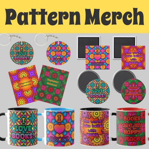 Gifts with Patterns for Book Lovers #booklover #bibliophile #bookaholic #pattern #patterngifts