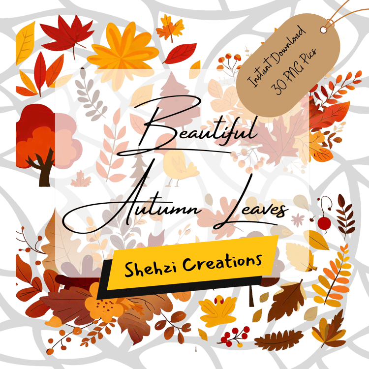 Beautiful Autumn Leaves Patterns Stunning Collection | 36 PNG Images | Clean Background | Instant Download | Celebrate | Children | DIY Project | School | Students | Teachers | Designers |