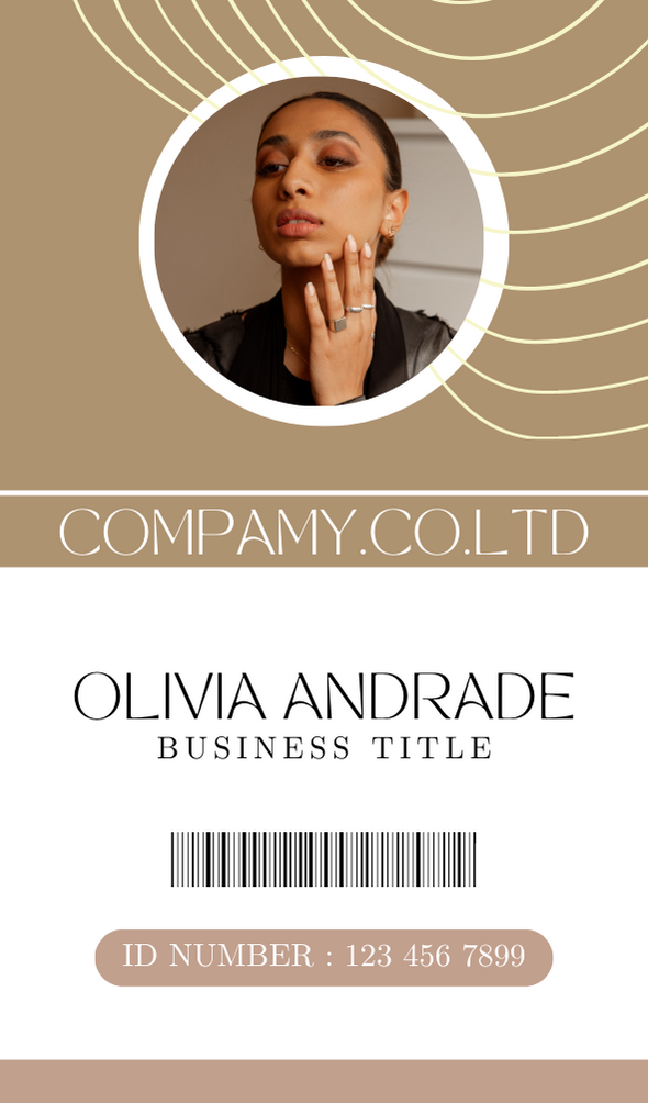 Elegant Beige and White Photo Business Card front