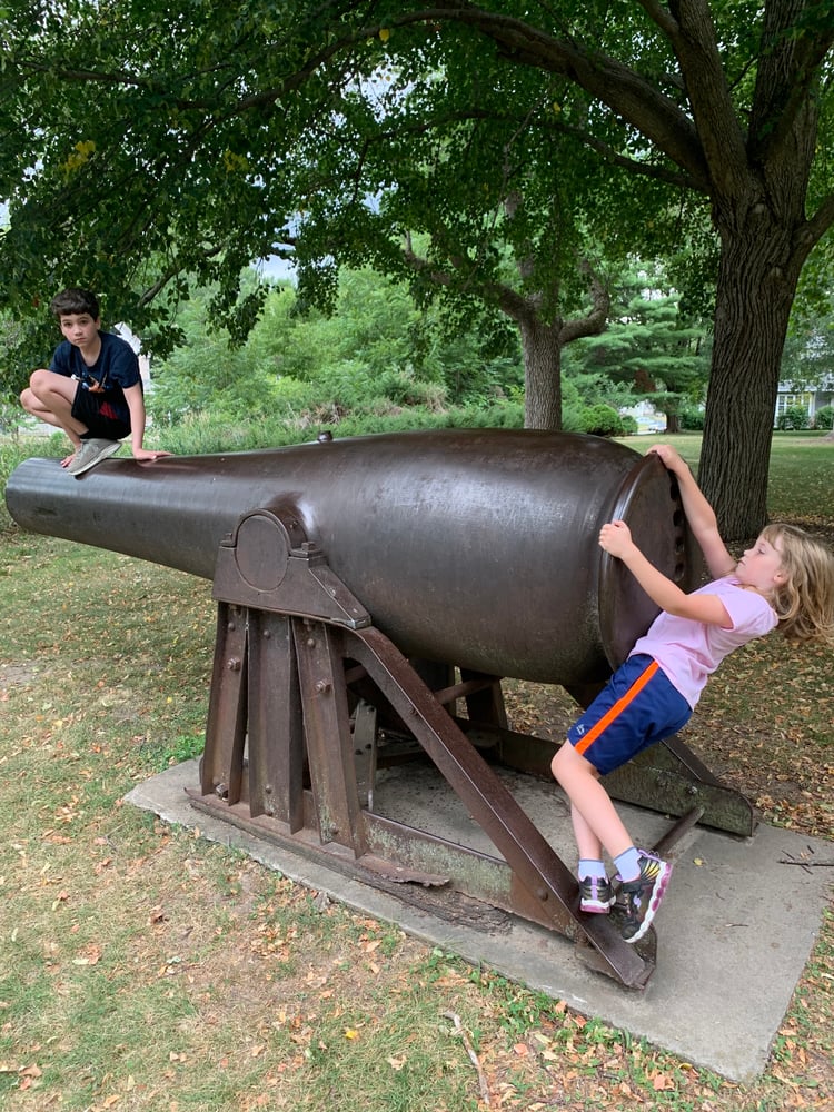 Kids on a cannon in Muscatine, Iowa
