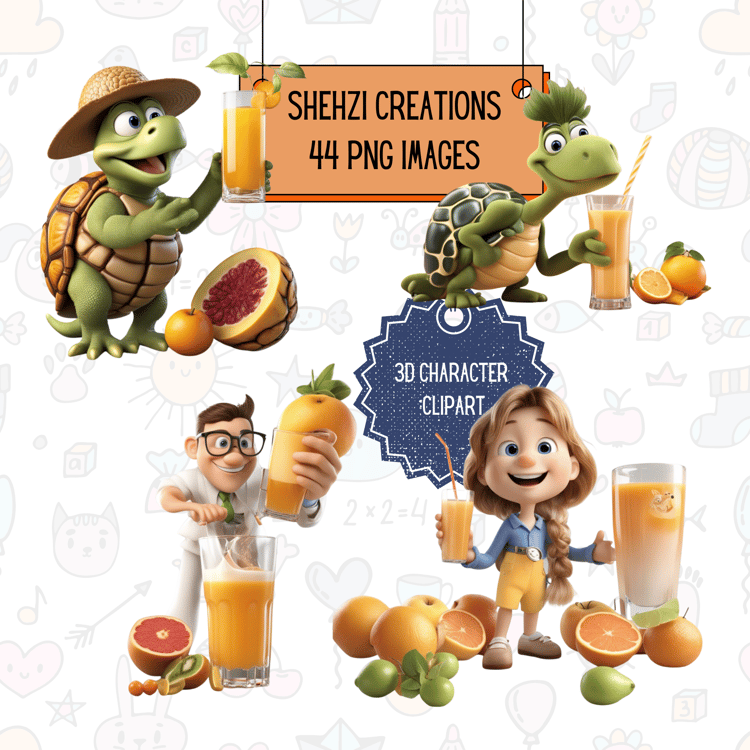 Mesmerizing 3D Characters Clipart | Instant Download | 44 PNG Images