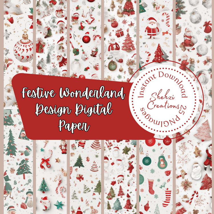 Festive Wonderland - Design Digital Paper | Instant Download