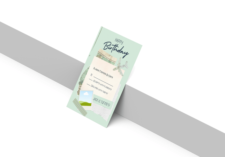 Torn Paper Photo Frame RSVP Card | Customizable Canva Template | Digital. Mock image