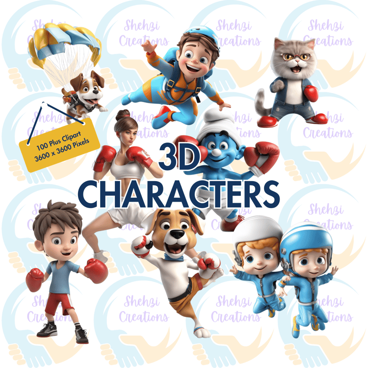 Enter the World of Fun: Mesmerizing 3D Playing Mode Clipart | Instant Download