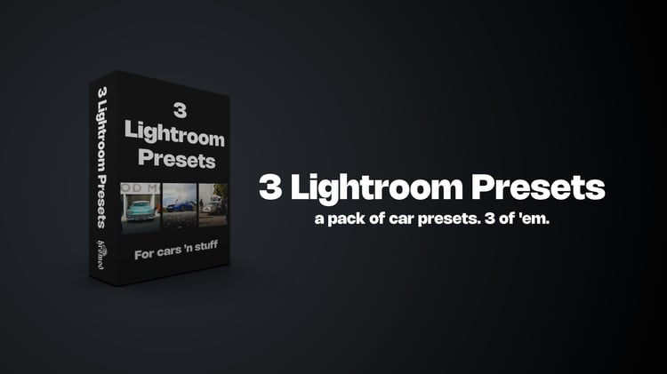 3 Lightroom Presets. a pack of car presets. 3 of em