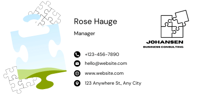 Customizable Bold Puzzle Design Email Signature Template for Canva - Small Business Branding, white