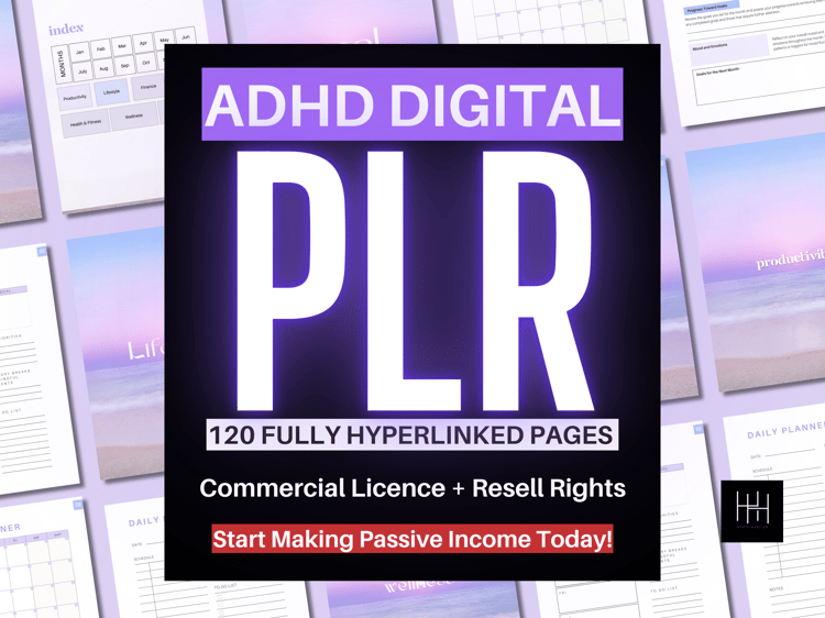 PLR ADHD Planner With Resell Rights - Sell On Etsy