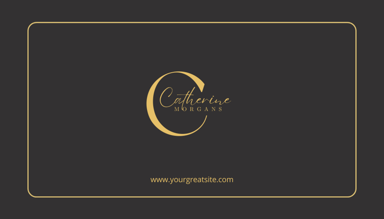 Black Gold Monogram Business Card