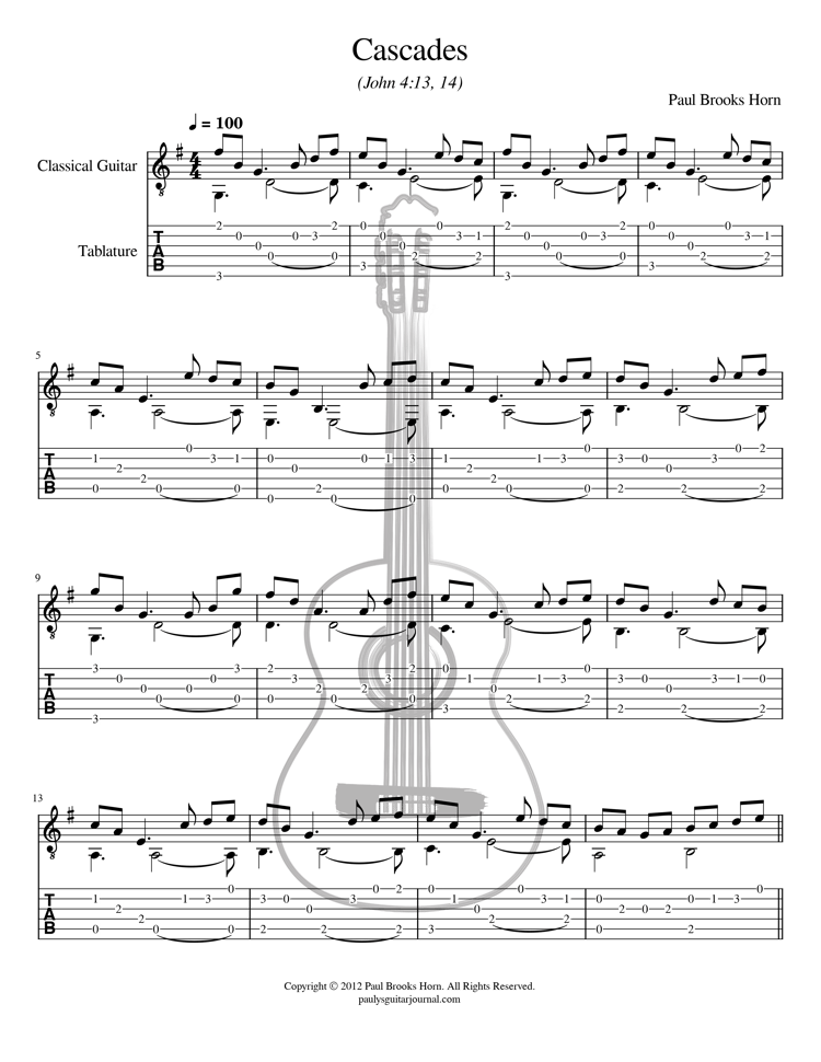 Preview for the Cascades Sheet Music