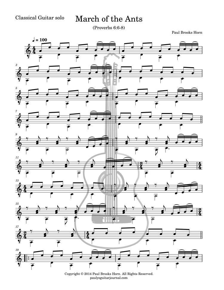 Preview for the March of the Ants sheet music