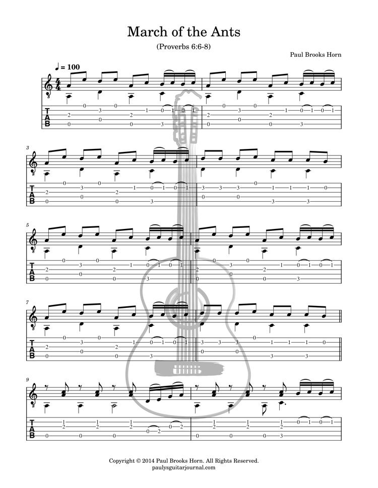 Preview of the March of the Ants sheet music