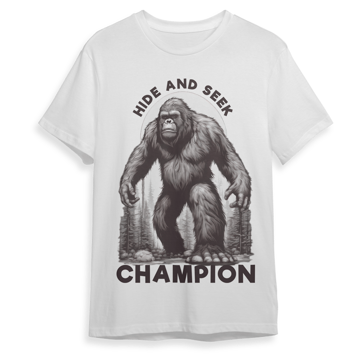 Hide and Seek Champion Bigfoot T-Shirt Design Available in PNG